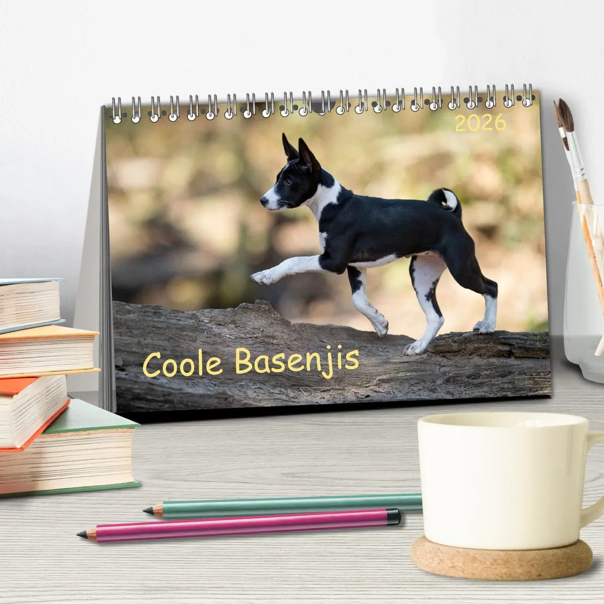 Bild: 9783457619636 | Coole Basenjis (Tischkalender 2026 DIN A5 quer), CALVENDO...