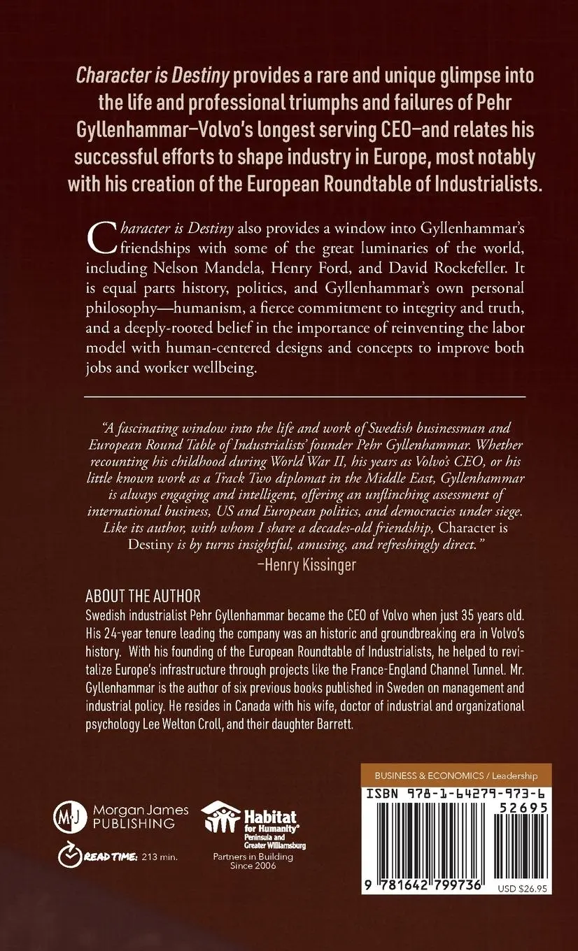 Rückseite: 9781642799736 | Character is Destiny | Pehr Gyllenhammar | Buch | Englisch | 2020
