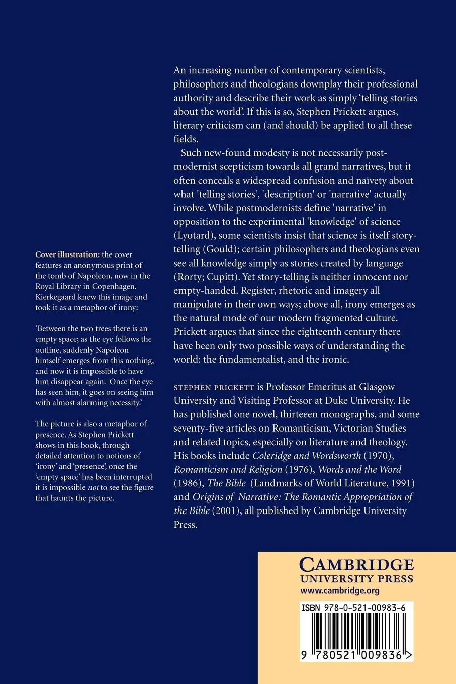 Rückseite: 9780521009836 | Narrative, Religion, and Science | Stephen Prickett | Taschenbuch