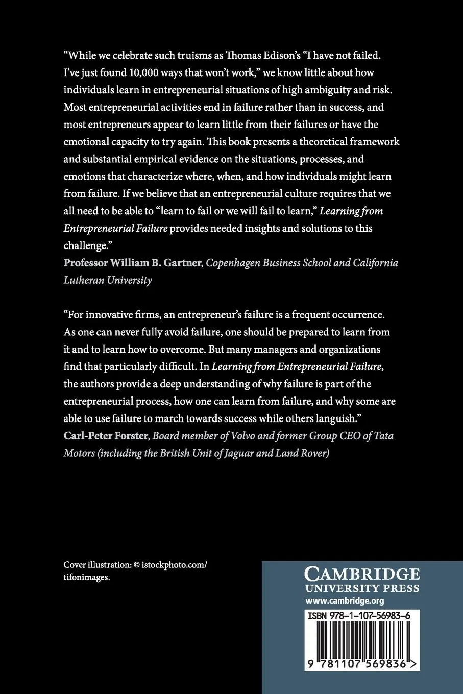 Rückseite: 9781107569836 | Learning from Entrepreneurial Failure | Dean A. Shepherd (u. a.)