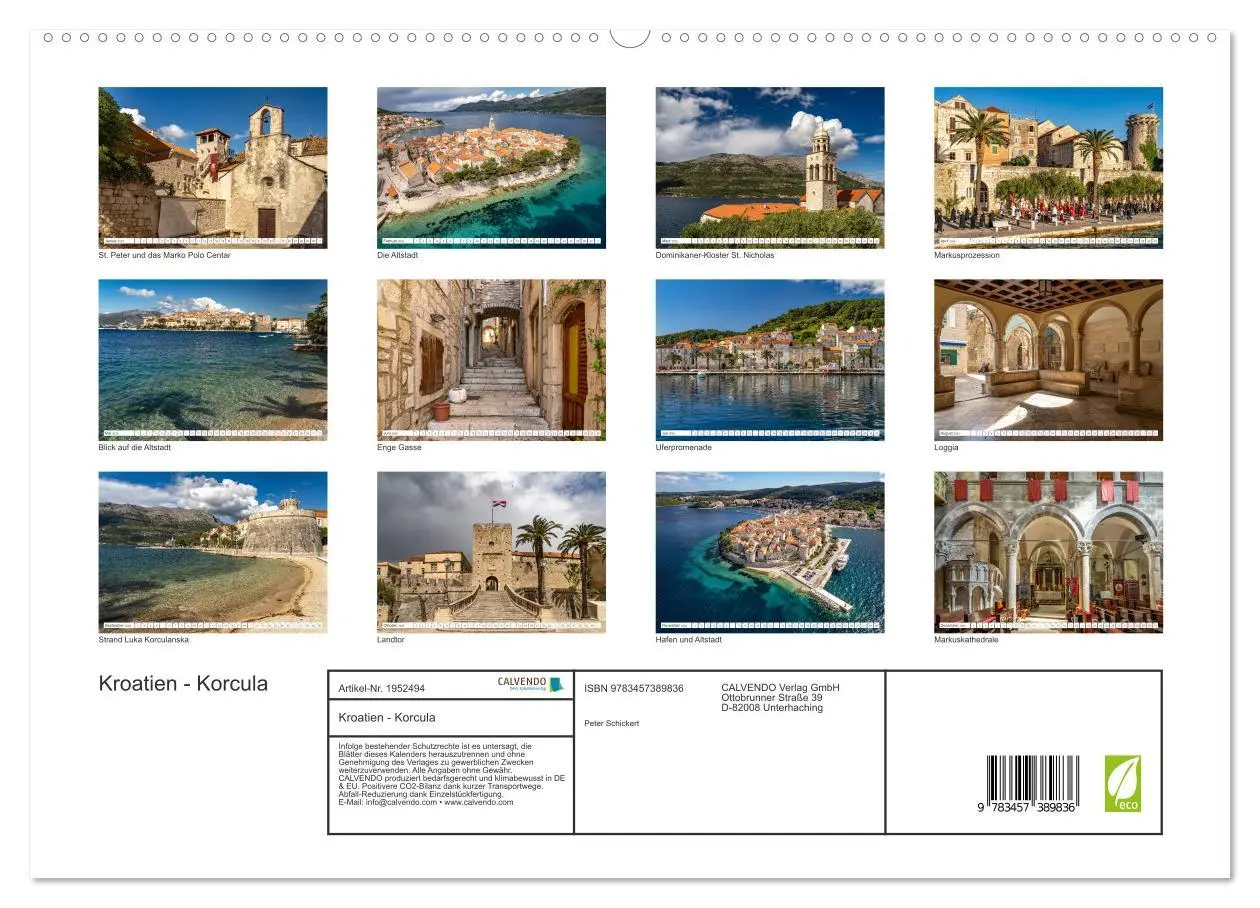 Bild: 9783457389836 | Kroatien - Korcula (hochwertiger Premium Wandkalender 2026 DIN A2...