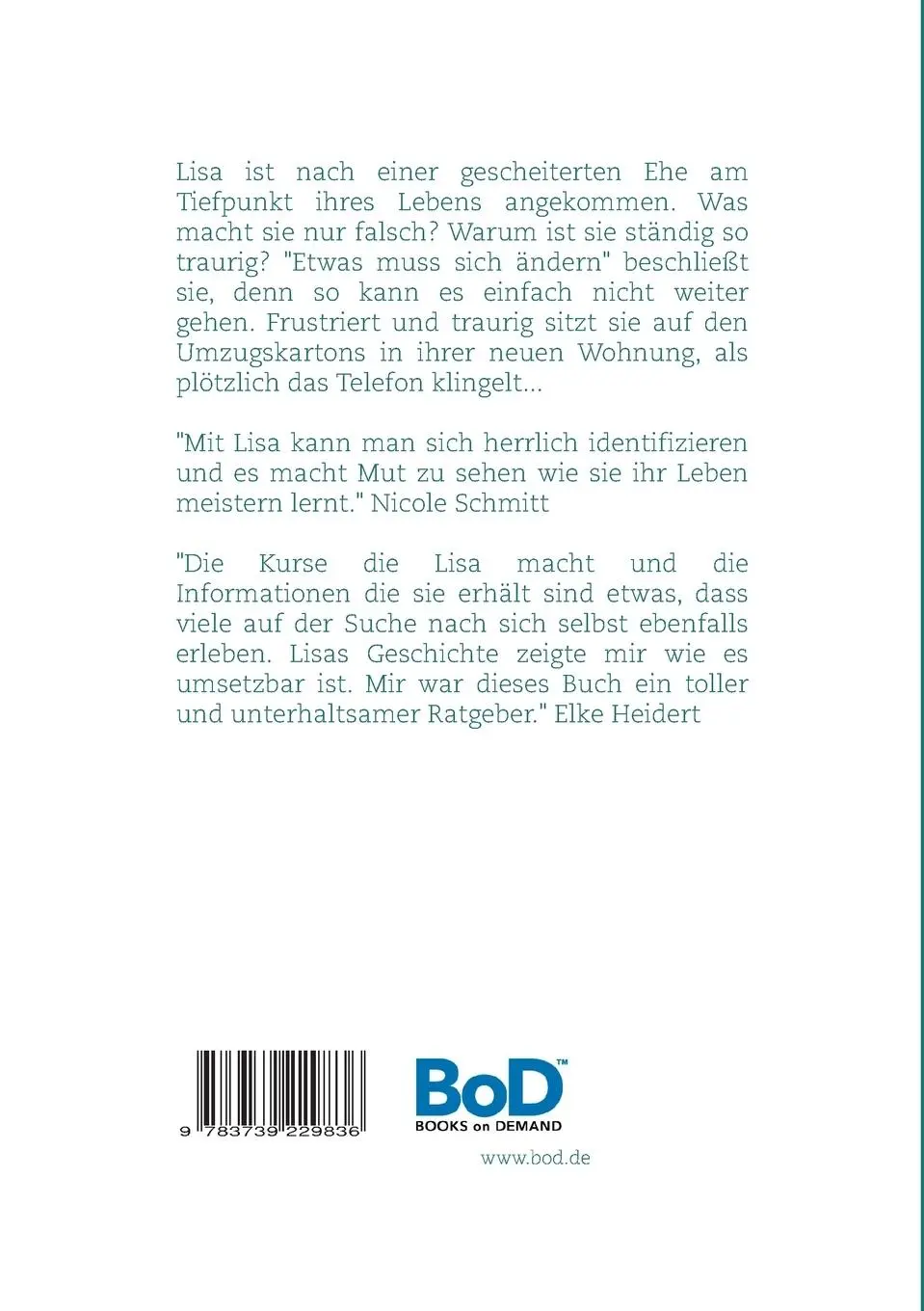 Rückseite: 9783739229836 | Lisas Pfad ins Licht | Evelyn Wurster | Taschenbuch | Paperback | 2021