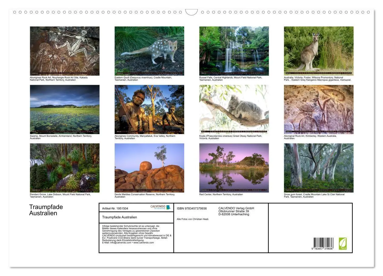 Bild: 9783457379936 | Traumpfade Australien (Wandkalender 2026 DIN A2 quer), CALVENDO...