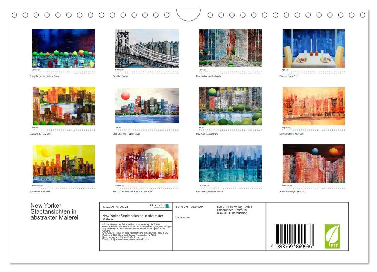 Bild: 9783569869936 | New Yorker Stadtansichten in abstrakter Malerei (Wandkalender 2027...