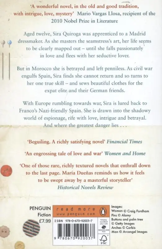 Rückseite: 9780670920037 | The Seamstress | Maria Duenas | Taschenbuch | 615 S. | Englisch | 2012