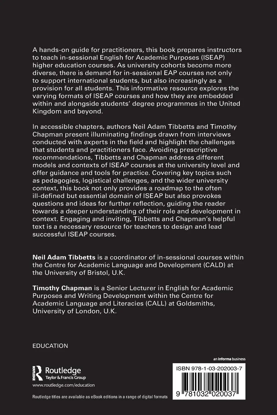 Rückseite: 9781032020037 | A Guide to In-sessional English for Academic Purposes | Taschenbuch