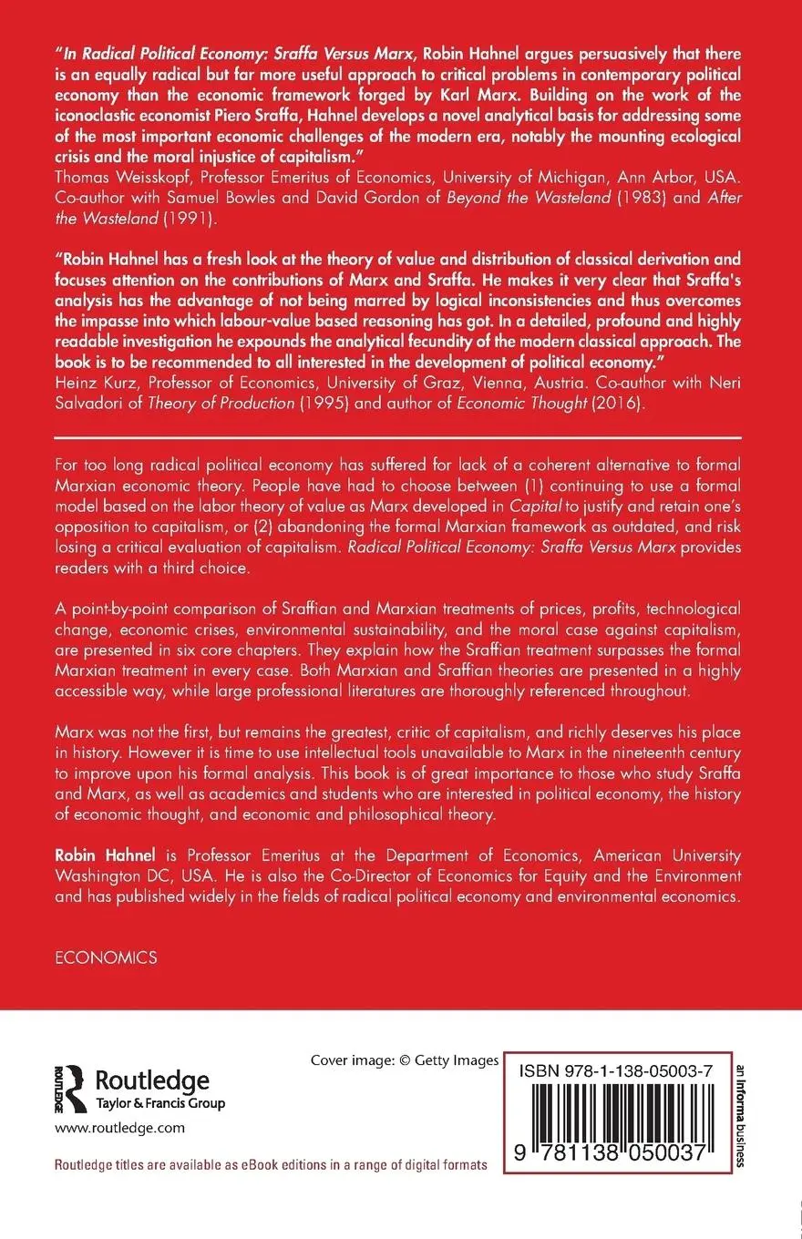 Rückseite: 9781138050037 | Radical Political Economy | Sraffa Versus Marx | Robin Hahnel | Buch