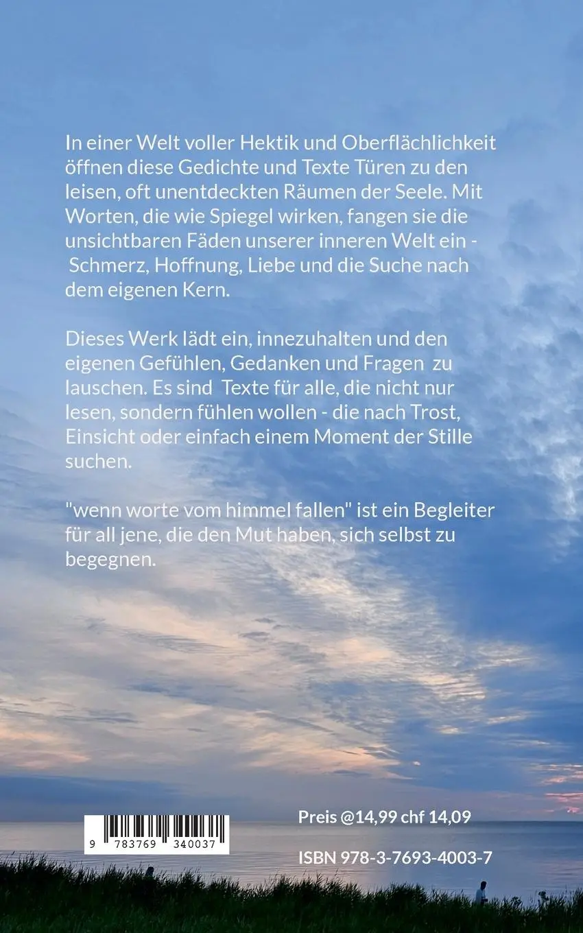 Rückseite: 9783769340037 | wenn worte vom himmel fallen | poesie | Linda Bellon | Taschenbuch