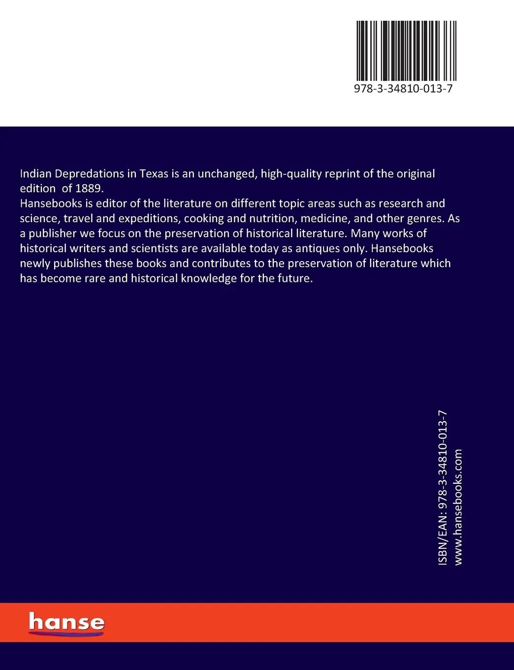 Rückseite: 9783348100137 | Indian Depredations in Texas | J. W. Wilbarger | Taschenbuch | 2023