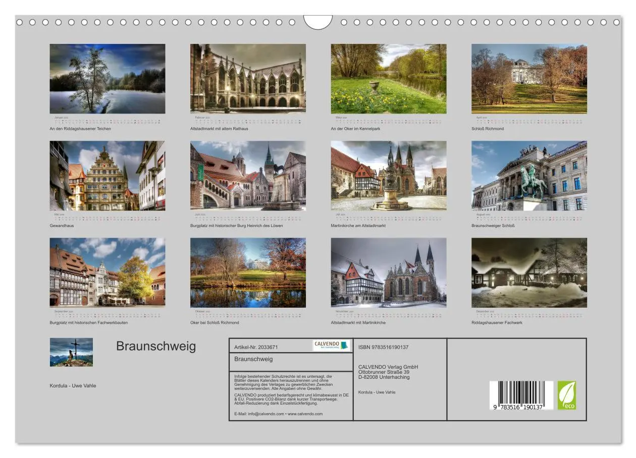 Bild: 9783516190137 | Braunschweig (Wandkalender 2026 DIN A3 quer), CALVENDO Monatskalender