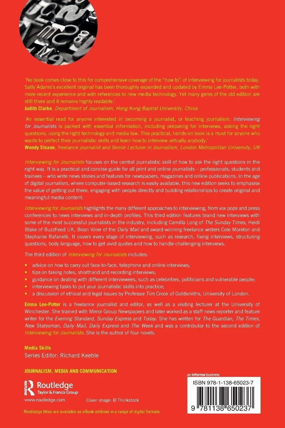 Rückseite: 9781138650237 | Interviewing for Journalists | Sally Adams (u. a.) | Taschenbuch