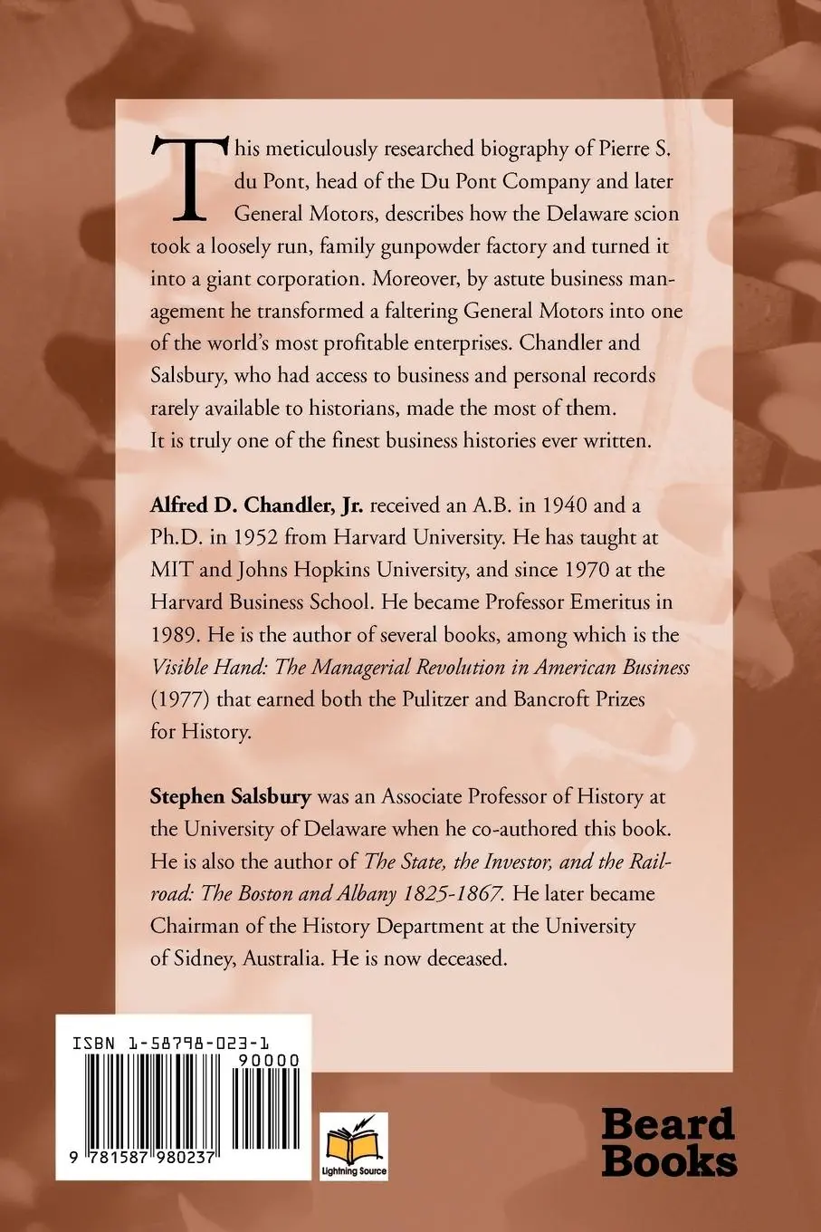 Rückseite: 9781587980237 | Pierre S. Du Pont and the Making of the Modern Corporation | Buch