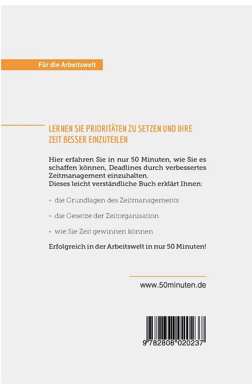Rückseite: 9782808020237 | Deadlines einhalten | Tipps und Tricks für ein besseres Zeitmanagement