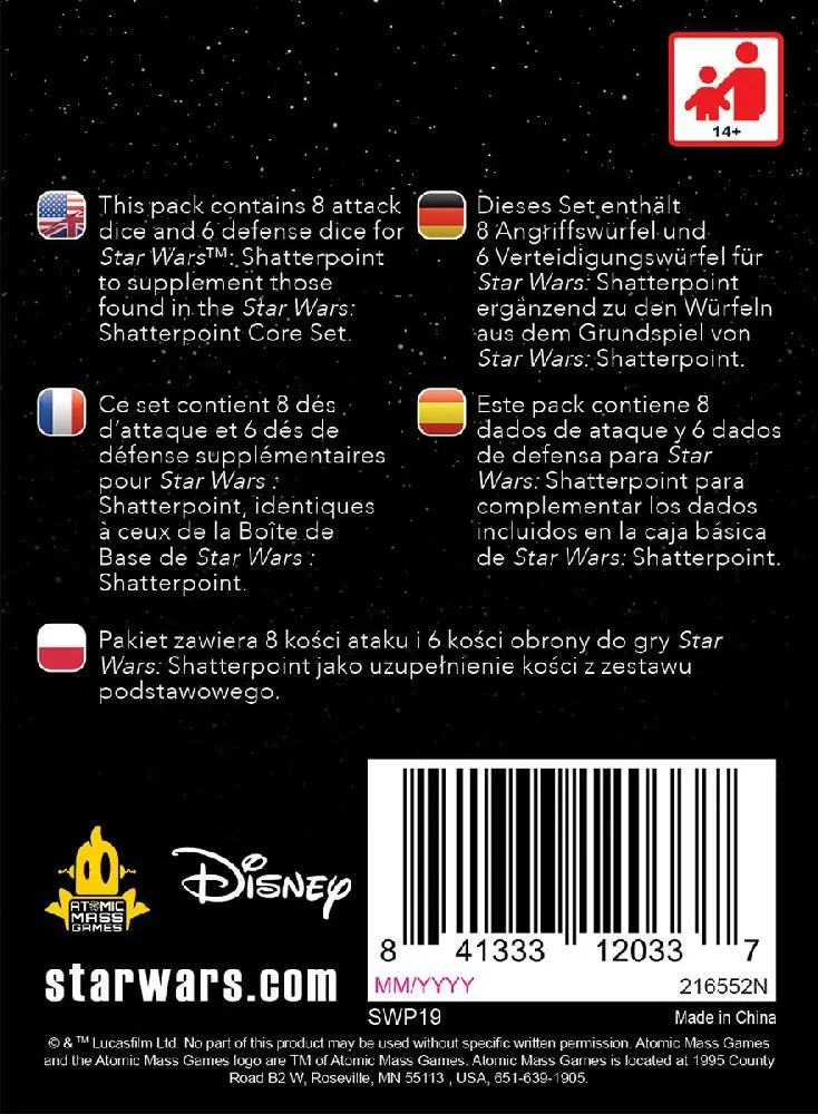 Bild: 841333120337 | Star Wars: Shatterpoint - Dice Pack | Will Shick | Spiel | AMGD1006
