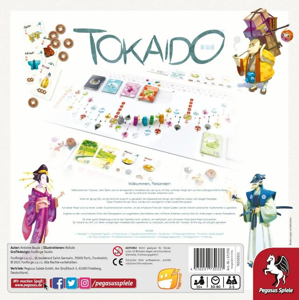 Bild: 4250231730337 | Tokaido | Antoine Bauza | Spiel | Brettspiel | 57170G | Deutsch | 2022