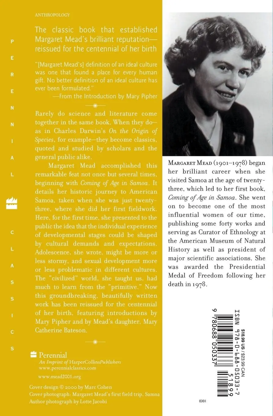 Rückseite: 9780688050337 | Coming of Age in Samoa | Margaret Mead | Taschenbuch | Englisch | 2001