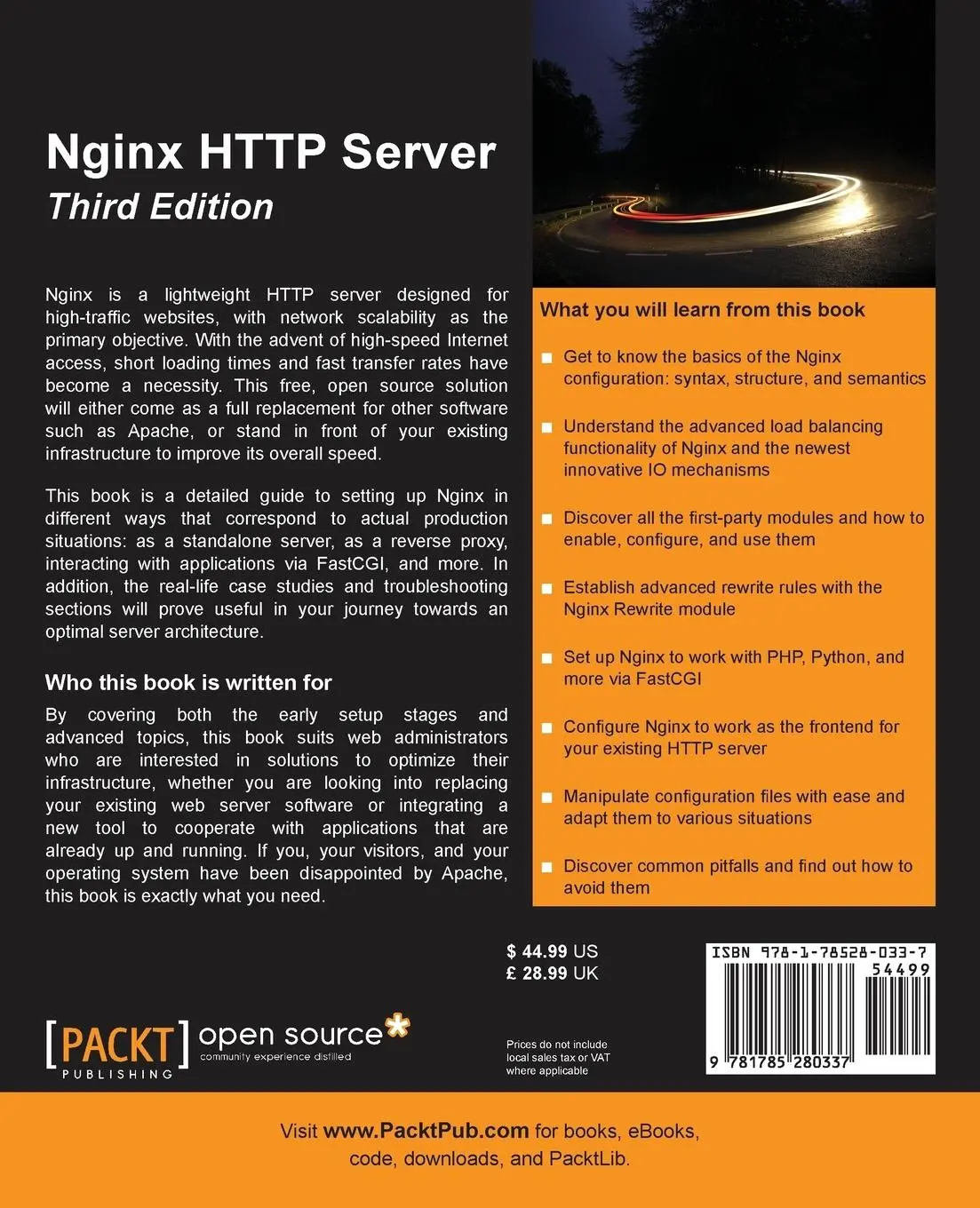 Rückseite: 9781785280337 | Nginx HTTP Server - Third Edition | Clément Nedelcu | Taschenbuch