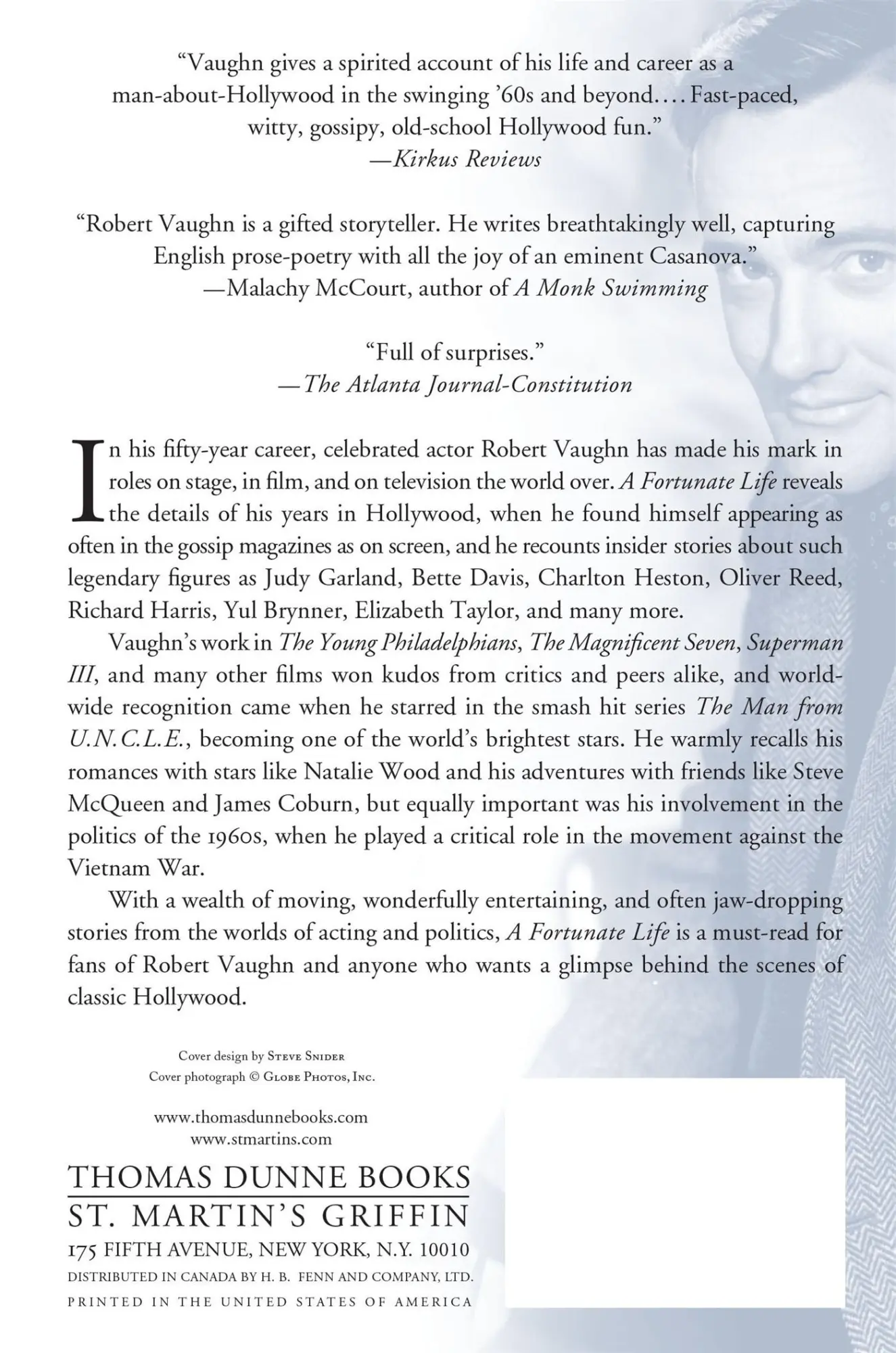 Rückseite: 9780312590437 | A Fortunate Life | Robert Vaughn | Taschenbuch | Englisch | 2009