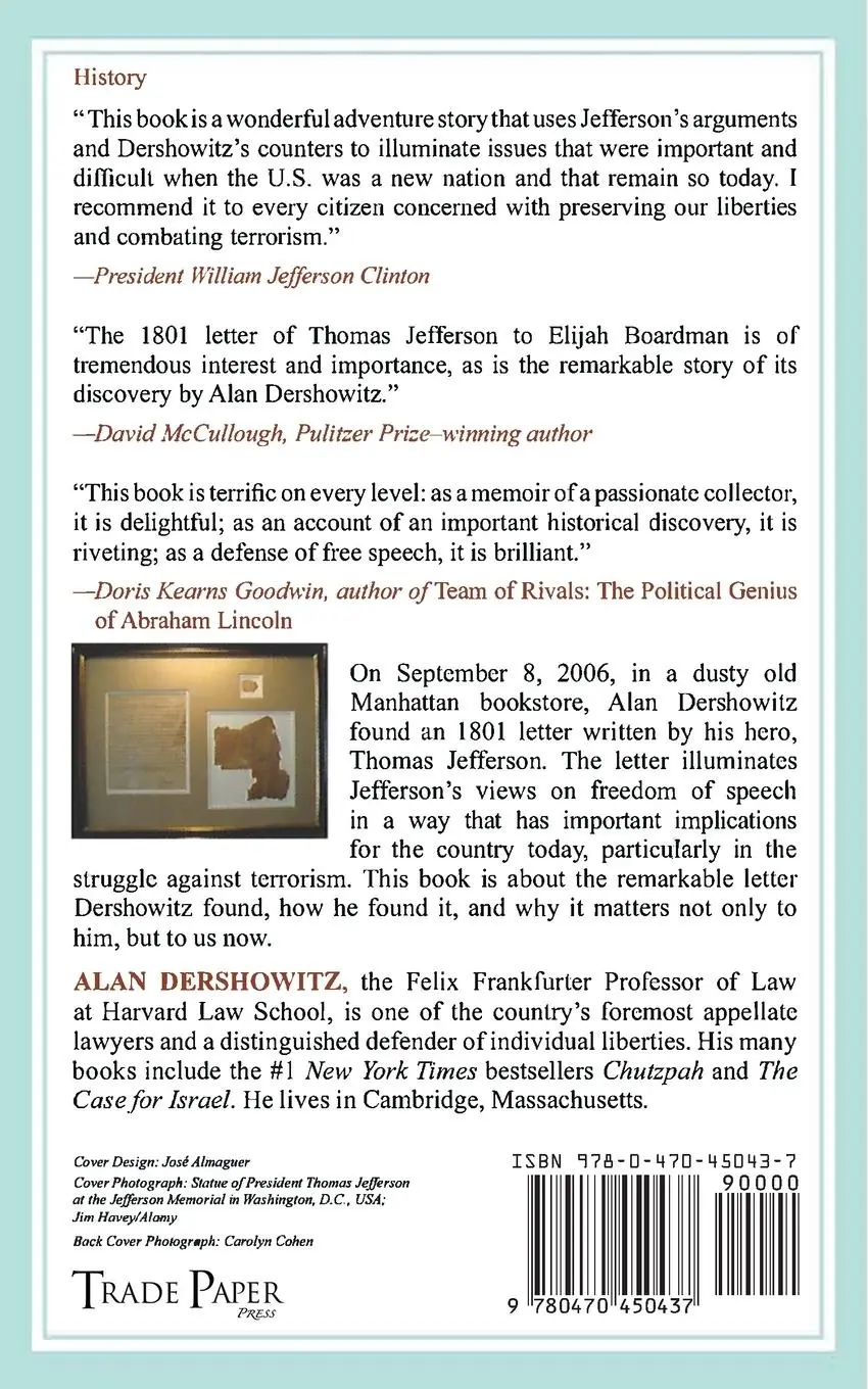 Rückseite: 9780470450437 | Finding Jefferson | Alan Dershowitz | Taschenbuch | Englisch | 2009