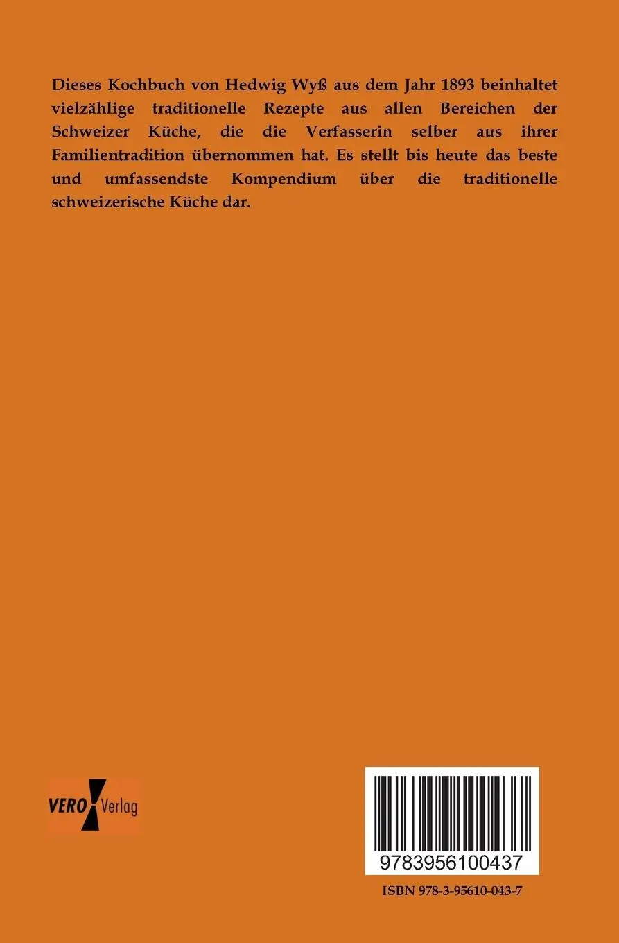Rückseite: 9783956100437 | Berner Kochbuch | Hedwig Wyss | Taschenbuch | 444 S. | Deutsch | 2019