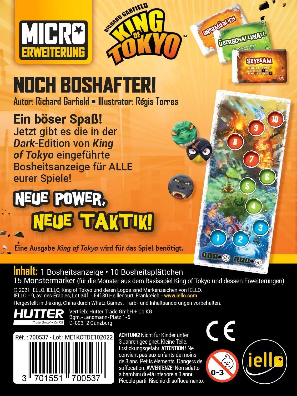 Bild: 3701551700537 | King of Tokyo - Noch Boshafter! | Richard Garfield | Spiel | 700537