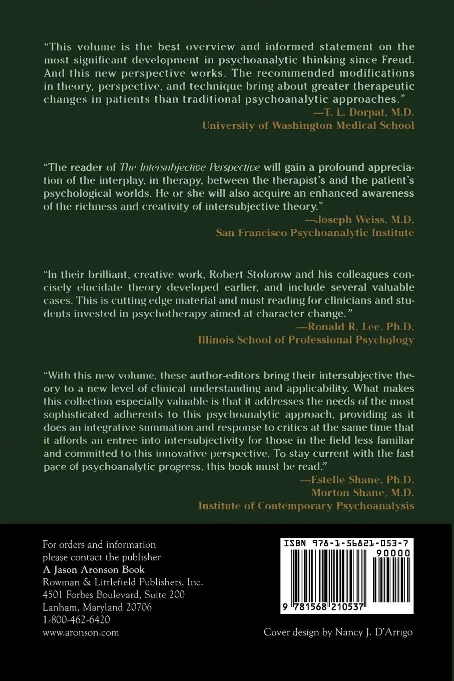Rückseite: 9781568210537 | The Intersubjective Perspective | Robert D. Stolorow (u. a.) | Buch
