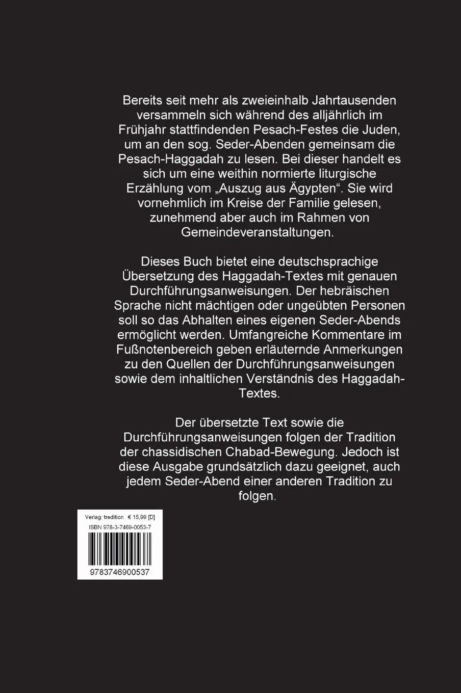 Rückseite: 9783746900537 | Pesach-Haggadah | Dirk U. Rottzoll | Buch | 100 S. | Deutsch | 2018