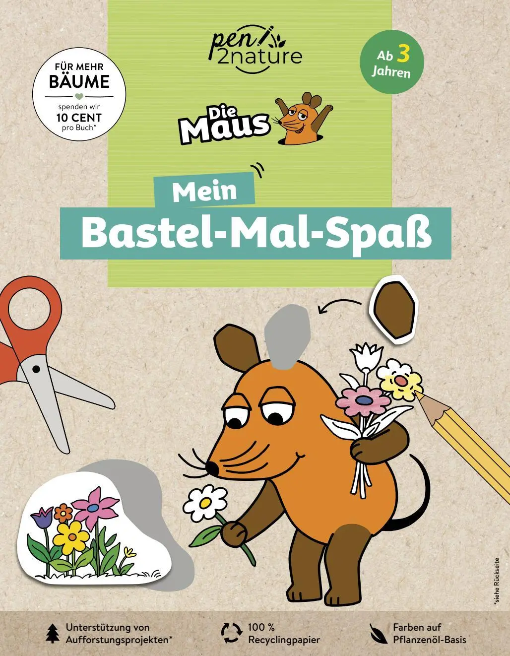 Cover: 9783987640537 | Die Maus: Mein Bastel-Mal-Spaß. Bastelbuch für Kinder ab 3 Jahren