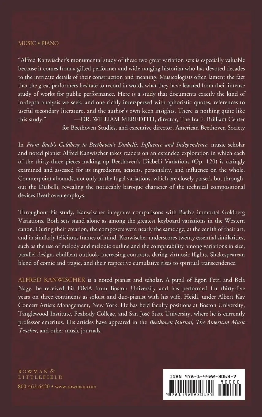 Rückseite: 9781442230637 | From Bach's Goldberg to Beethoven's Diabelli | Alfred Kanwischer