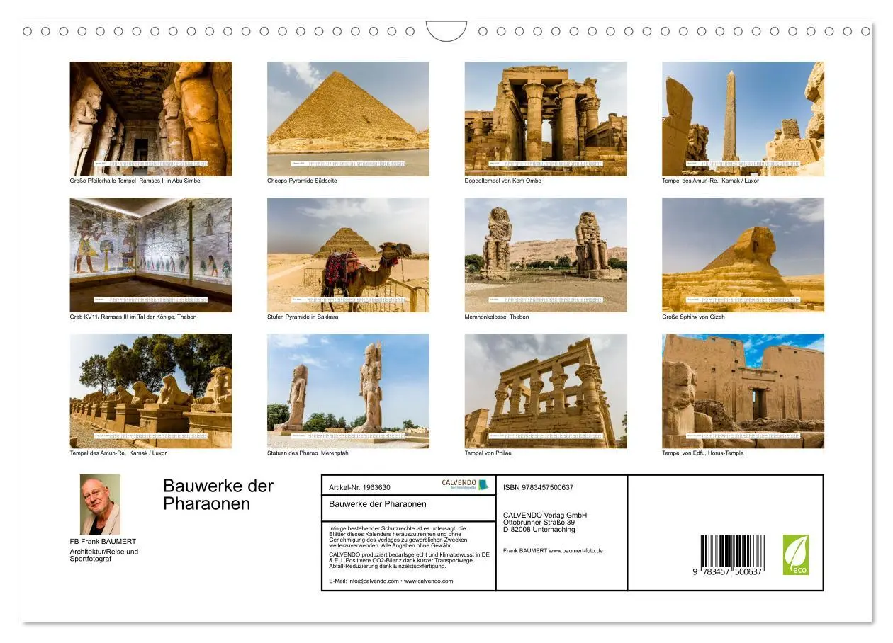 Bild: 9783457500637 | Bauwerke der Pharaonen (Wandkalender 2026 DIN A3 quer), CALVENDO...