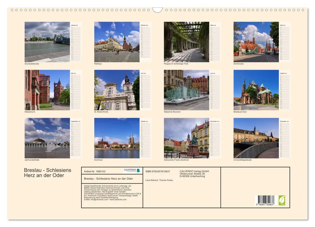 Bild: 9783457810637 | Breslau - Schlesiens Herz an der Oder (Wandkalender 2026 DIN A2...