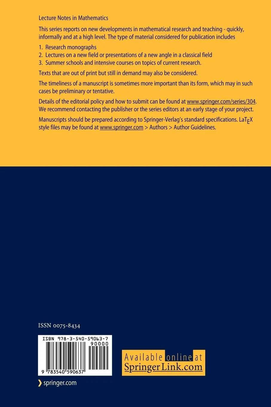 Rückseite: 9783540590637 | Topology and Combinatorics of 3-Manifolds | Klaus Johannson | Buch
