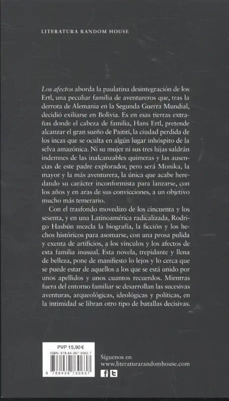 Rückseite: 9788439730637 | Los Afectos / Affection | Rodrigo Hasbun | Taschenbuch | 128 S. | 2015