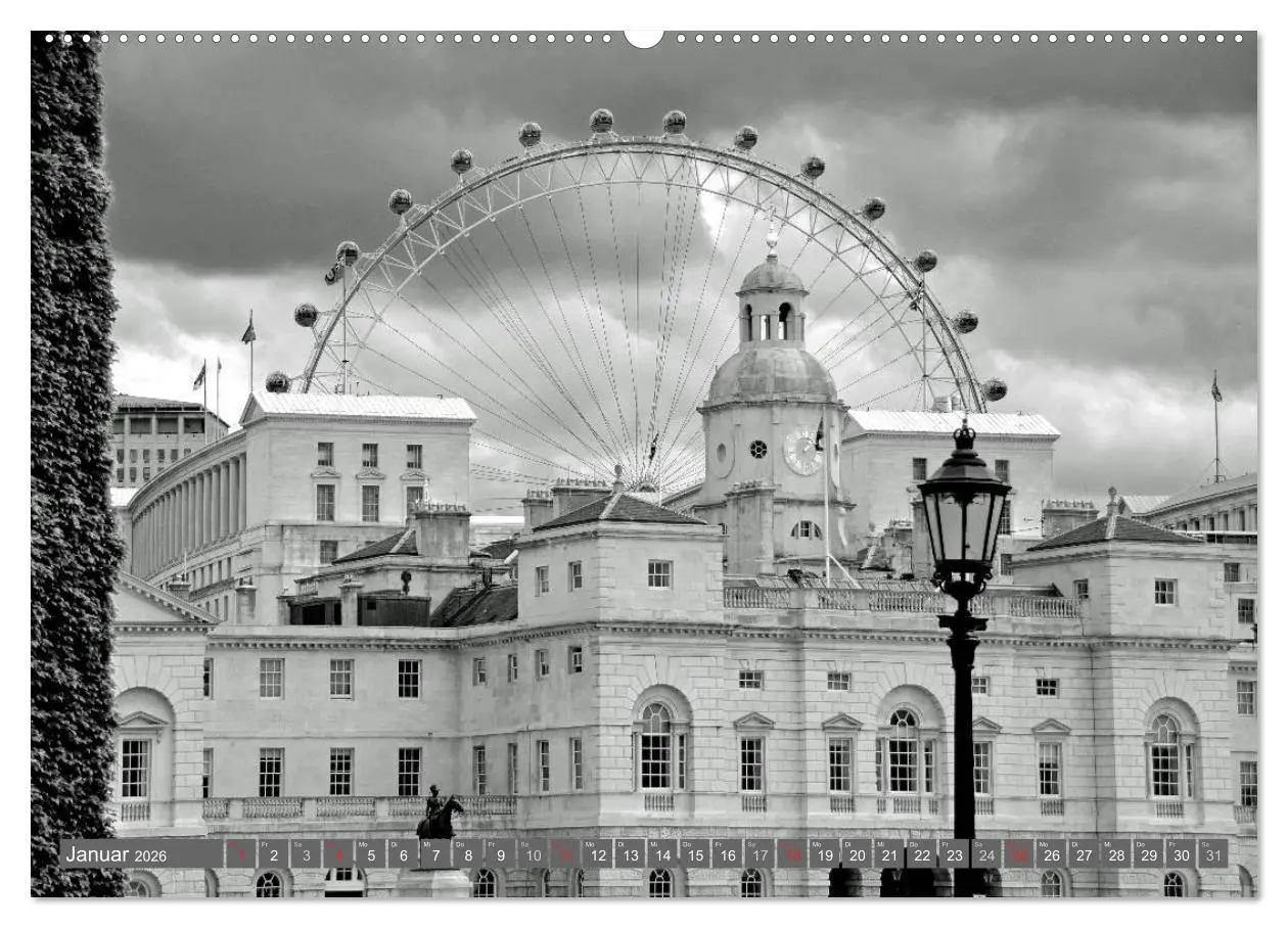 Bild: 9783516130737 | London in Schwarz-Weiß (Wandkalender 2026 DIN A2 quer), CALVENDO...
