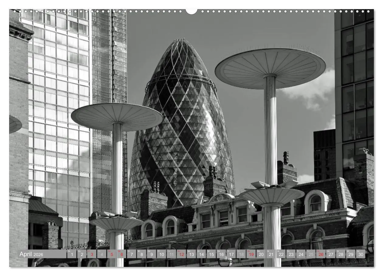 Bild: 9783516130737 | London in Schwarz-Weiß (Wandkalender 2026 DIN A2 quer), CALVENDO...