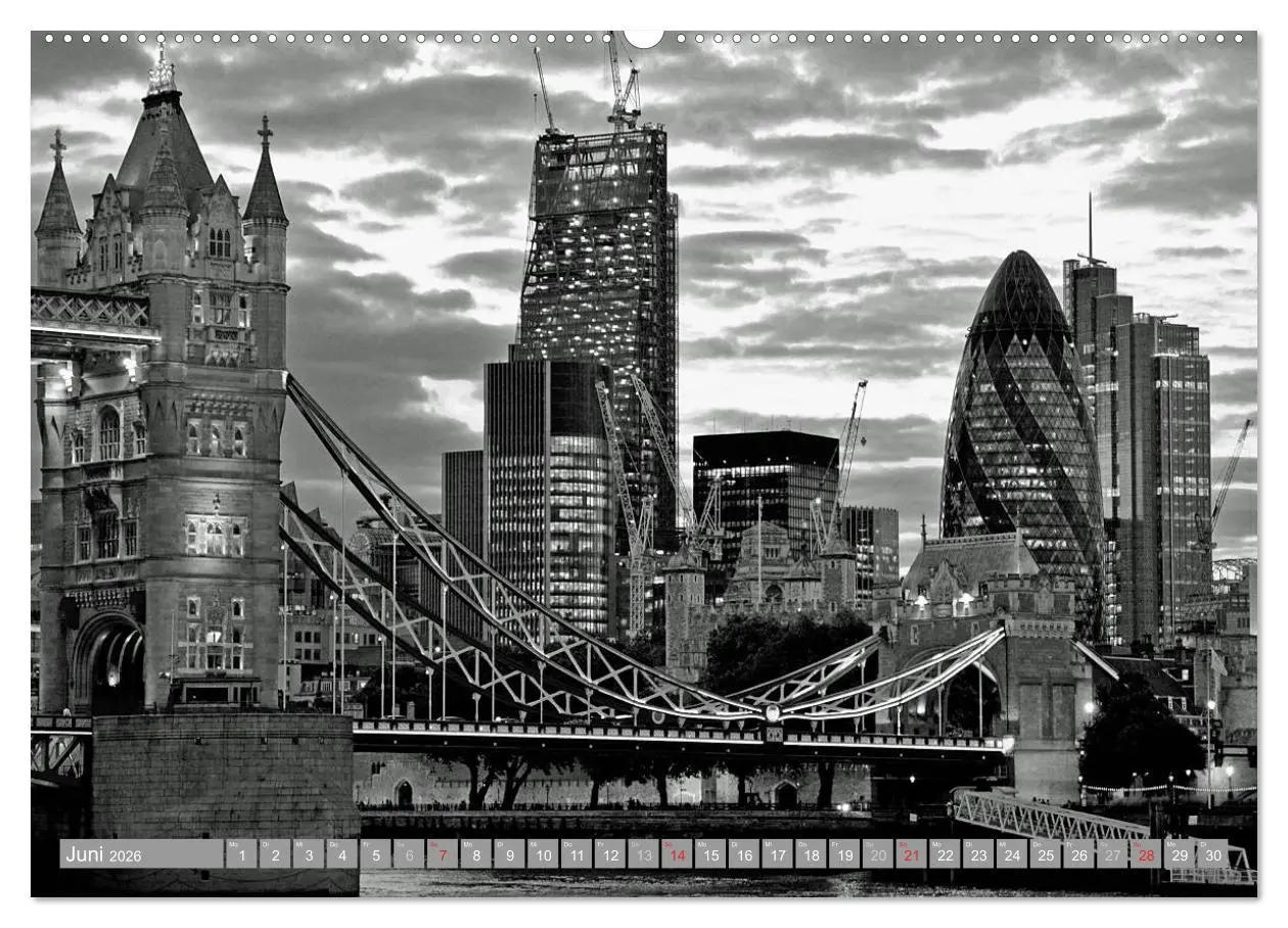 Bild: 9783516130737 | London in Schwarz-Weiß (Wandkalender 2026 DIN A2 quer), CALVENDO...