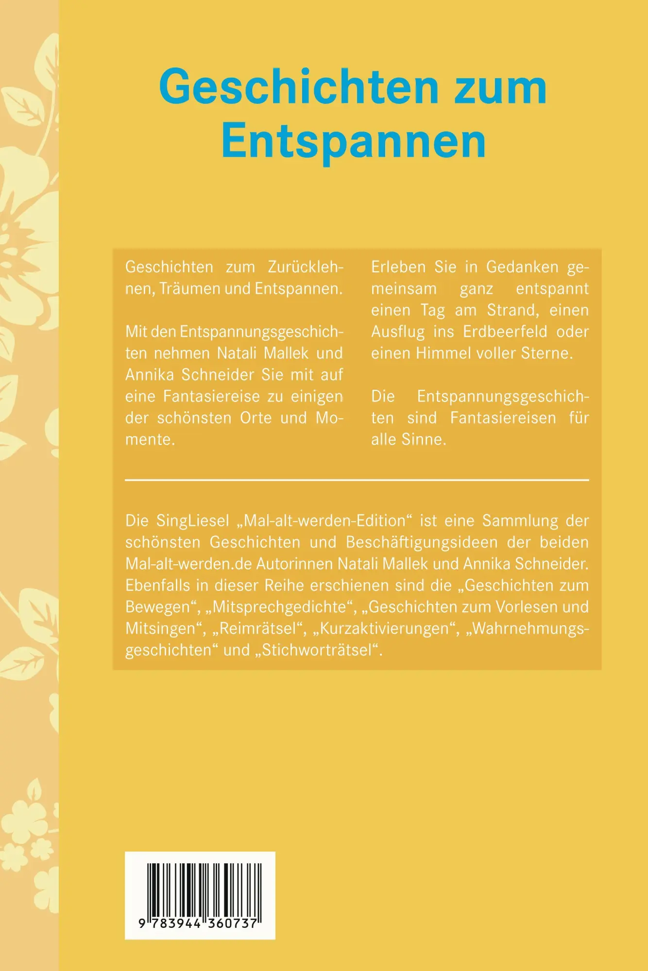 Bild: 9783944360737 | Geschichten zum Entspannen | Natali Mallek (u. a.) | Taschenbuch