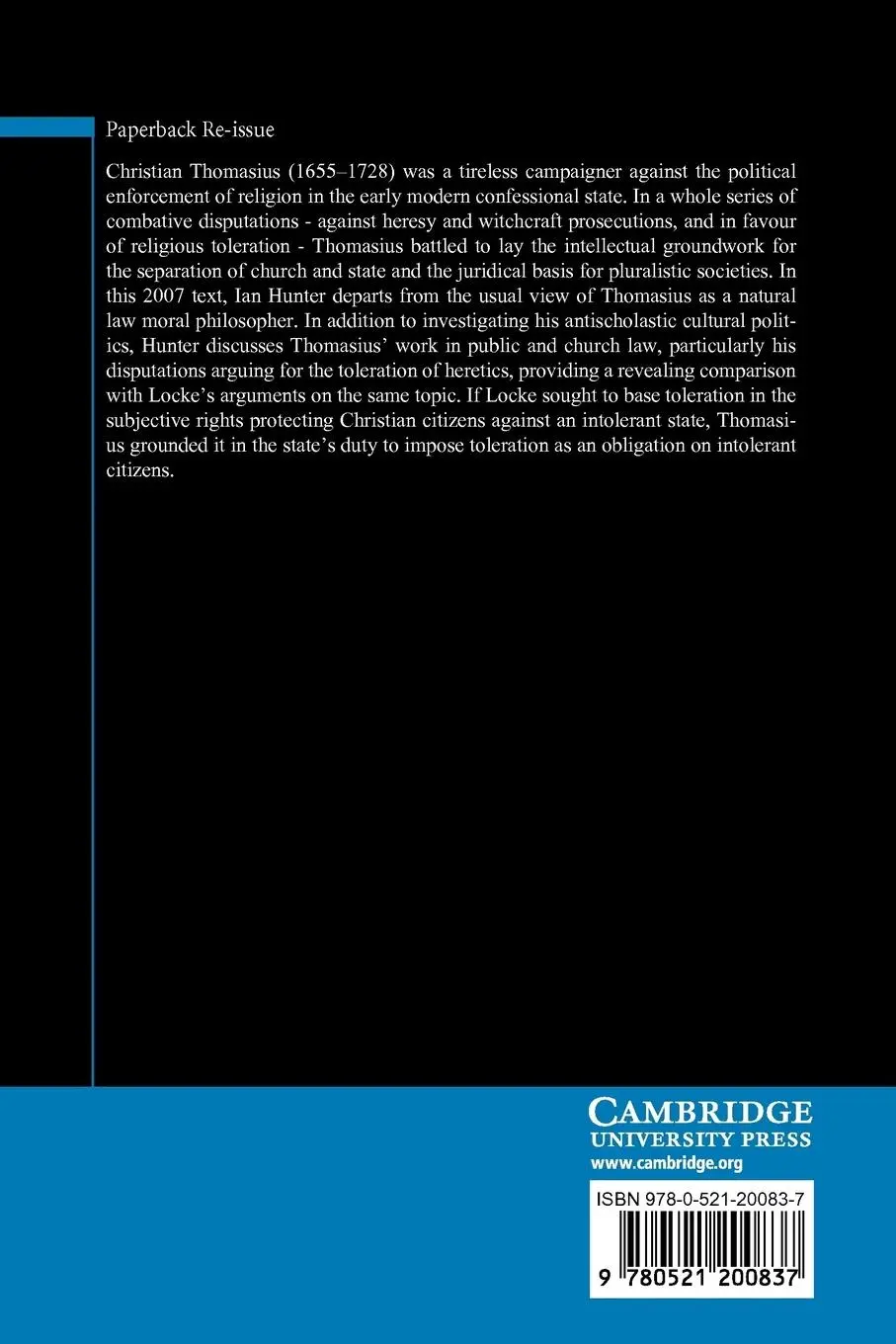 Rückseite: 9780521200837 | The Secularisation of the Confessional State | Ian Hunter | Buch