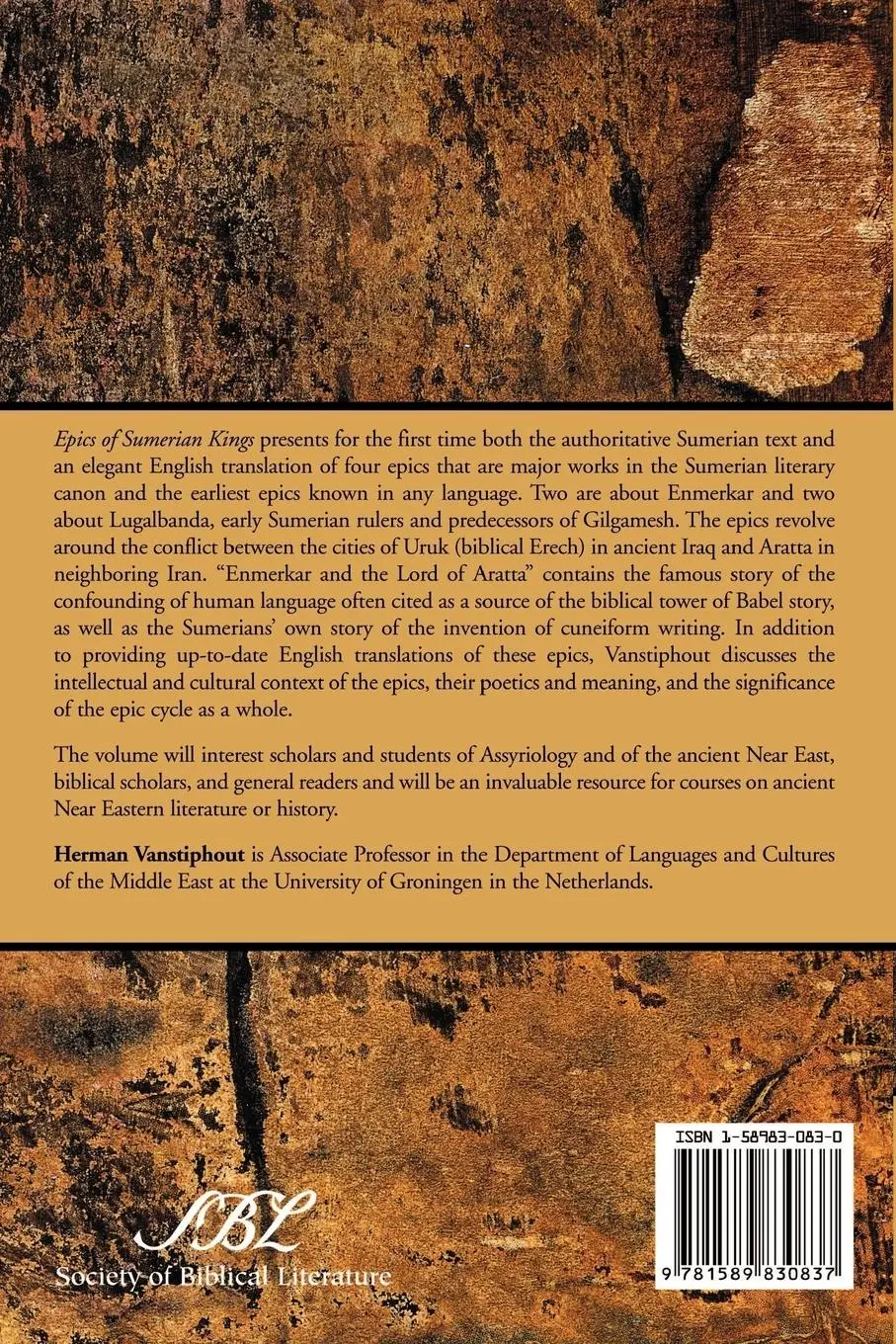 Rückseite: 9781589830837 | Epics of Sumerian Kings | The Matter of Aratta | Vanstiphout (u. a.)
