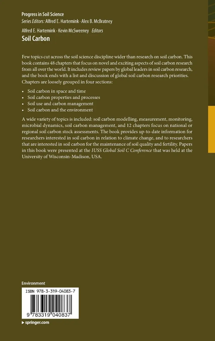 Rückseite: 9783319040837 | Soil Carbon | Kevin McSweeney (u. a.) | Buch | xxvi | Englisch | 2014