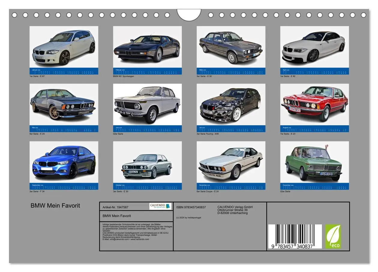 Bild: 9783457340837 | BMW Mein Favorit (Wandkalender 2026 DIN A4 quer), CALVENDO...