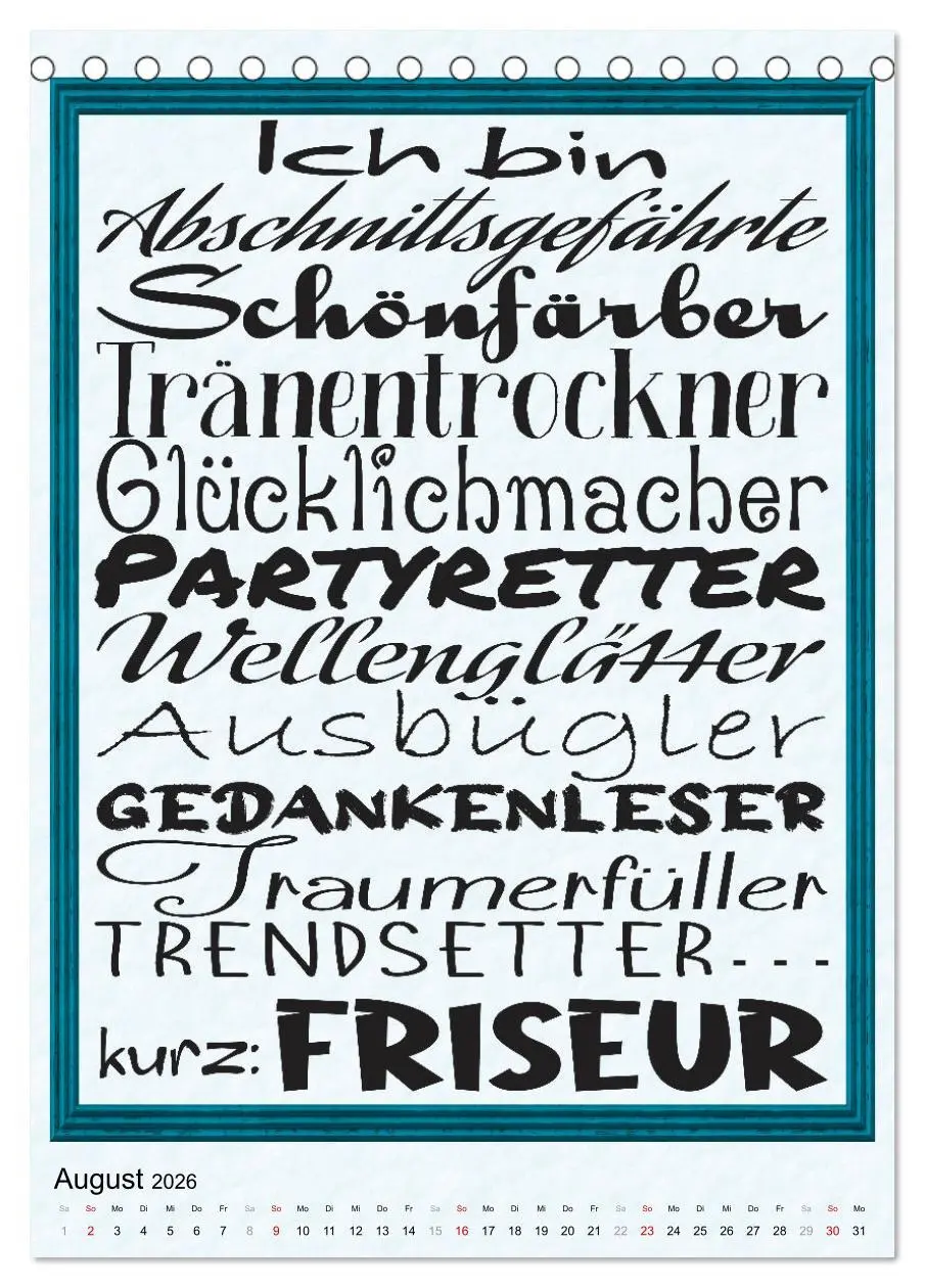 Bild: 9783516360837 | Friseur-Sprüche (Tischkalender 2026 DIN A5 hoch), CALVENDO...
