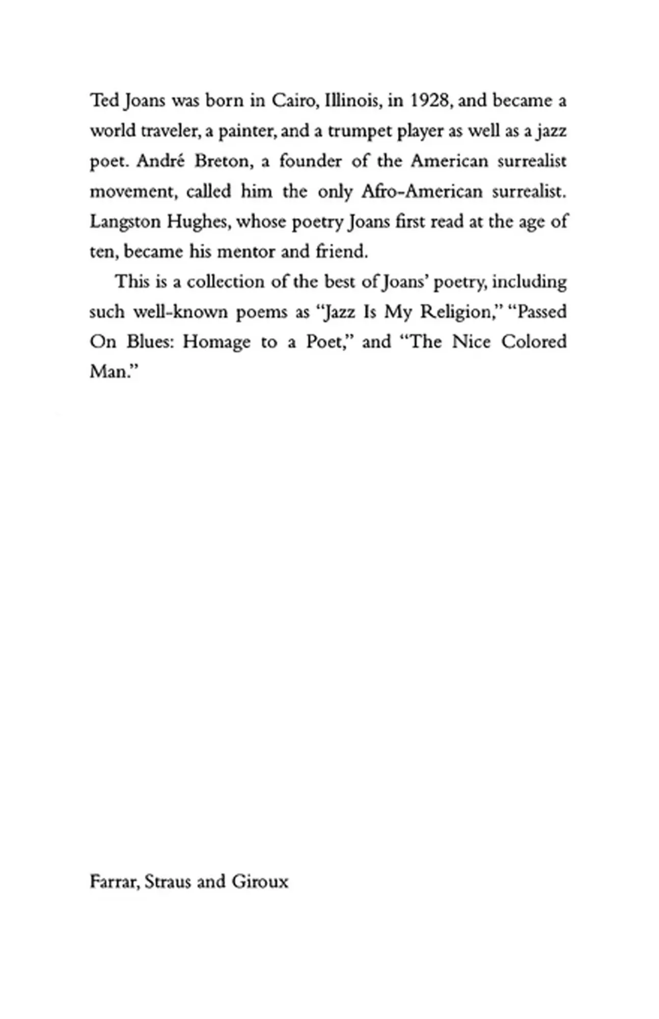 Rückseite: 9780809000937 | Black POW-Wow | Jazz Poems | Ted Joans | Taschenbuch | Englisch