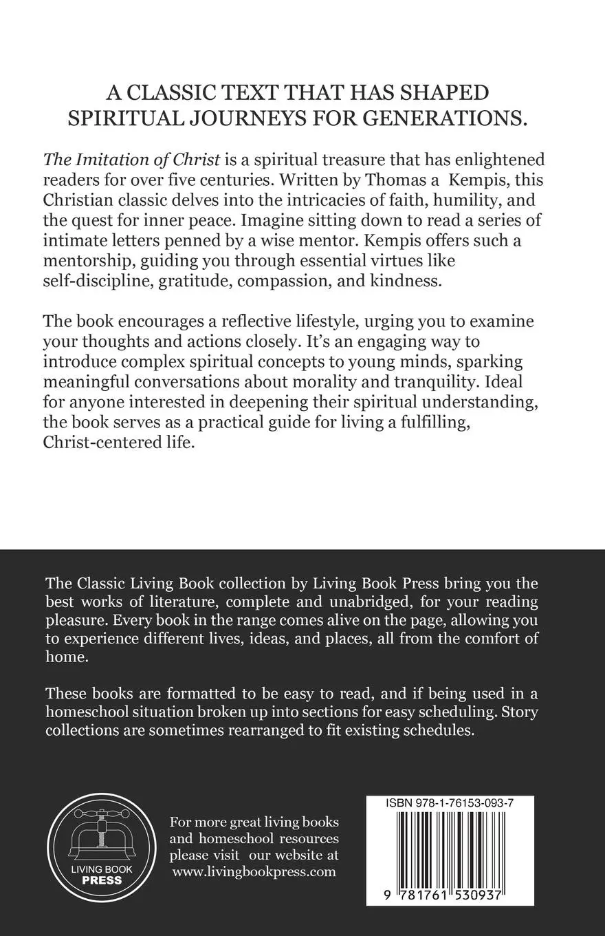 Rückseite: 9781761530937 | The Imitation of Christ | Thomas A Kempis | Taschenbuch | Englisch