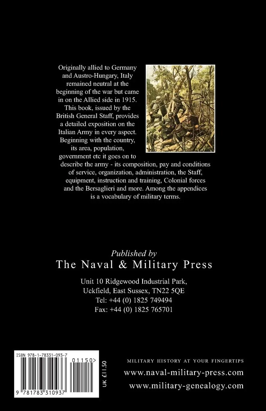 Rückseite: 9781783310937 | HANDBOOK OF THE ITALIAN ARMY 1913 | Taschenbuch | Englisch | 2014