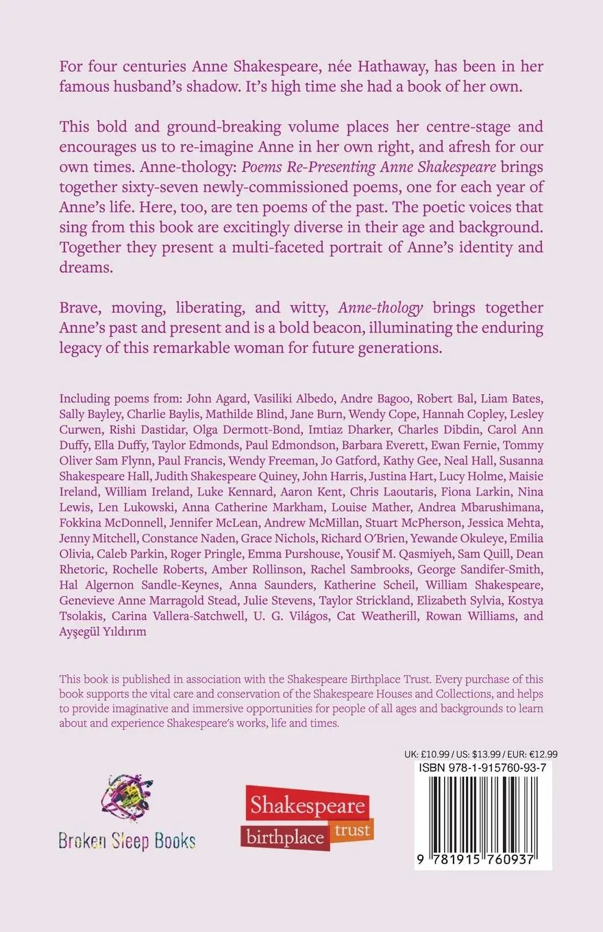Rückseite: 9781915760937 | Anne-thology | Poems Re-Presenting Anne Shakespeare | Kent (u. a.)