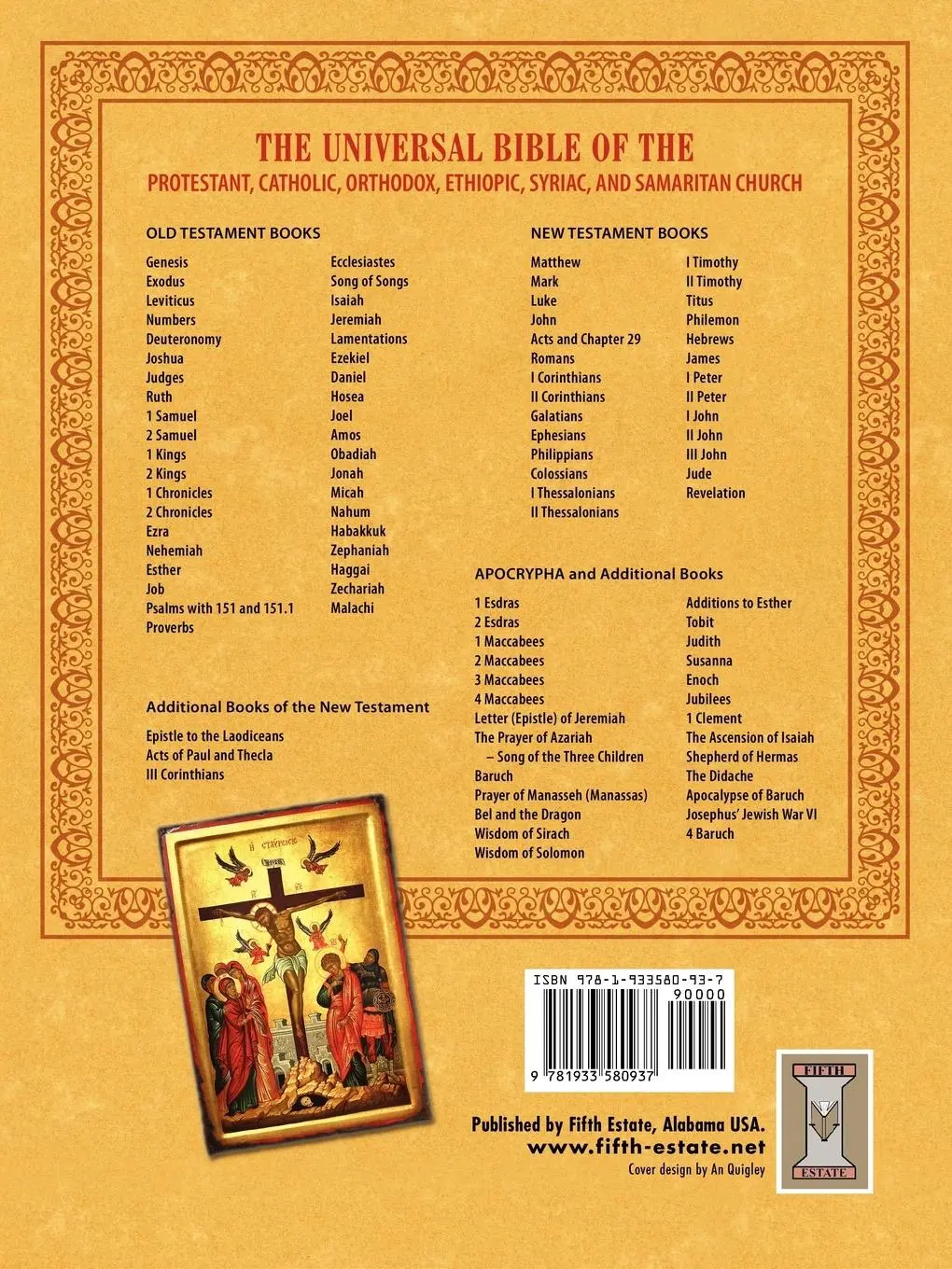 Rückseite: 9781933580937 | THE UNIVERSAL BIBLE OF THE PROTESTANT, CATHOLIC, ORTHODOX,...