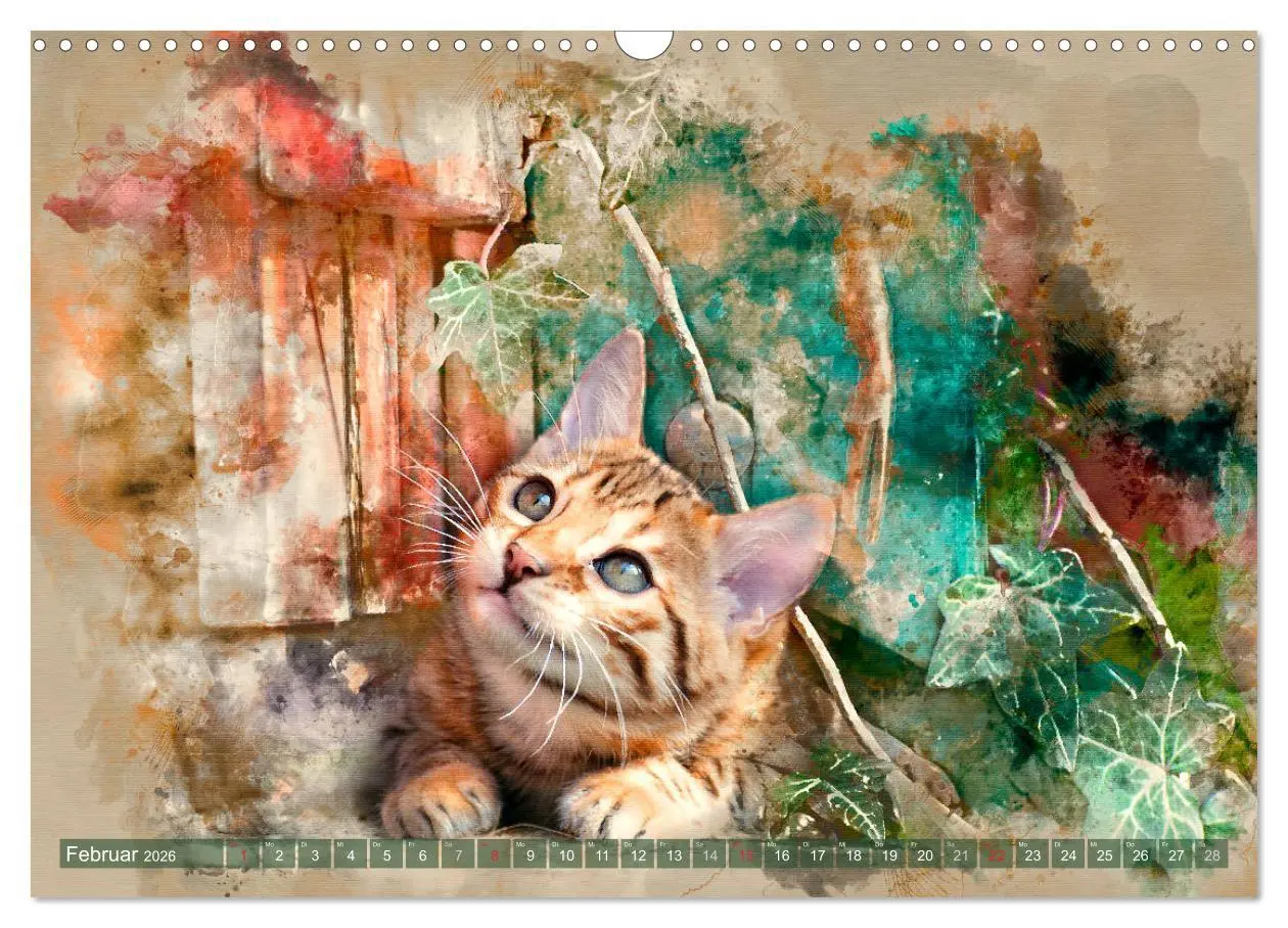 Bild: 9783457880937 | Katzenkalender mausgemalt (Wandkalender 2026 DIN A3 quer), CALVENDO...