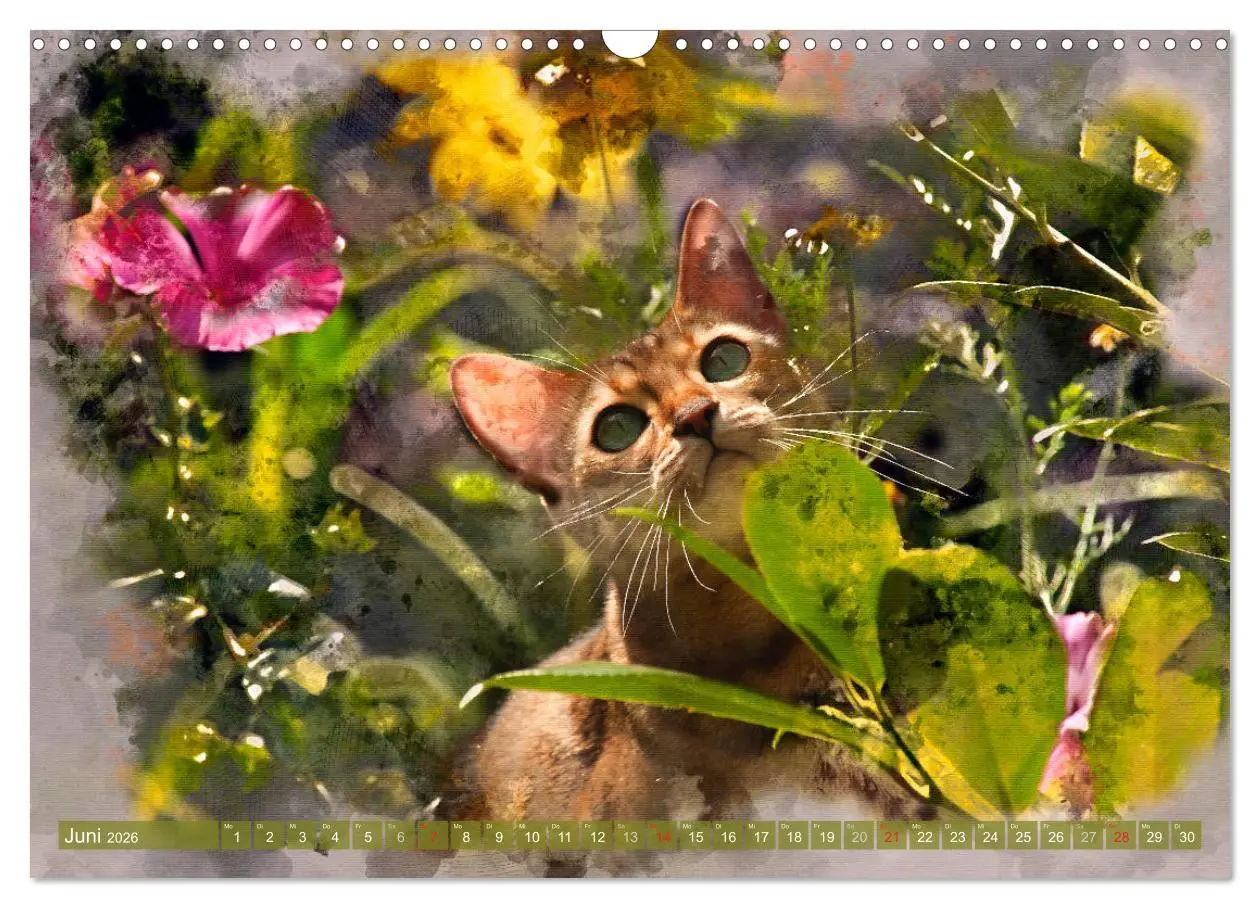 Bild: 9783457880937 | Katzenkalender mausgemalt (Wandkalender 2026 DIN A3 quer), CALVENDO...