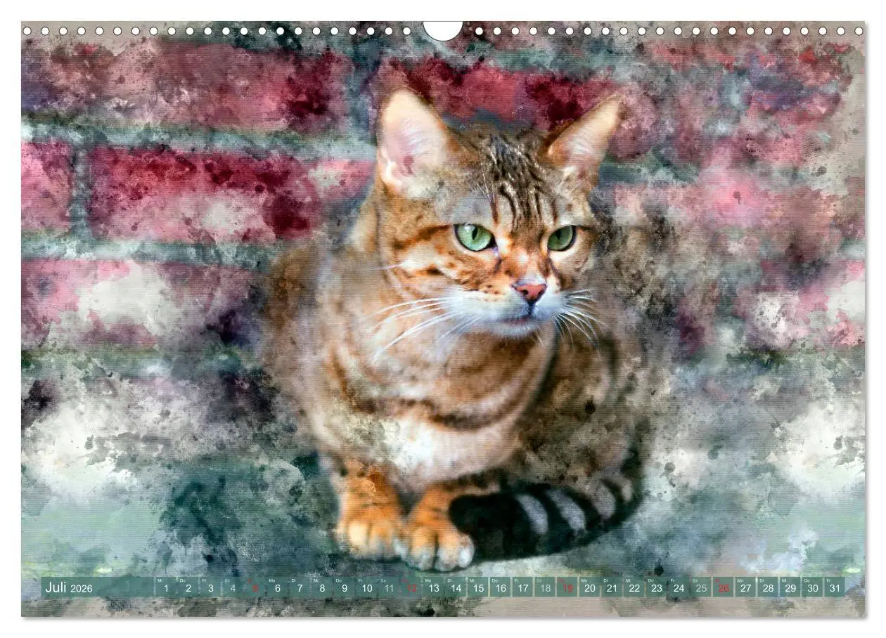 Bild: 9783457880937 | Katzenkalender mausgemalt (Wandkalender 2026 DIN A3 quer), CALVENDO...